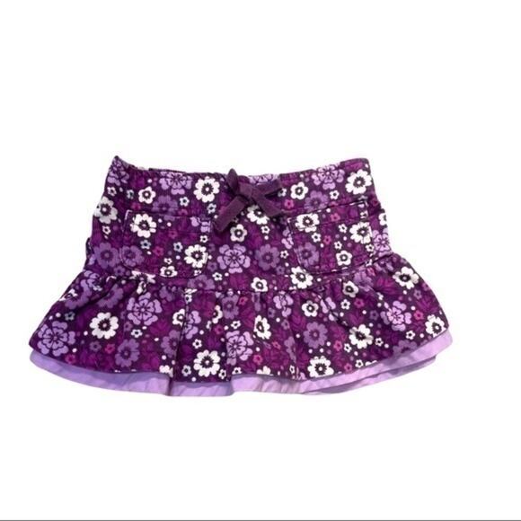 Carter’s Purple Floral Corduroy Ruffle Skirt Baby Size 12 Months - Picture 7 of 8